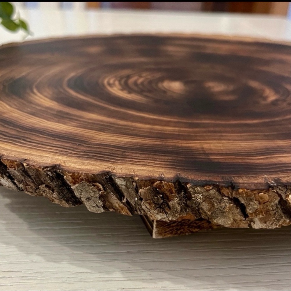 Rustic Wood Slice Riser-Plant Stand-Serving Platter Handmade - Picture 8 of 9